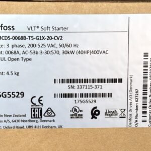 Danfoss VLT Soft Starter MCD 500 30 kW – 175G5529 (MCD5-0068B)