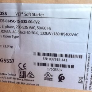 Danfoss VLT Soft Starter MCD 500 132 kW – 175G5537 (MCD5-0245C)