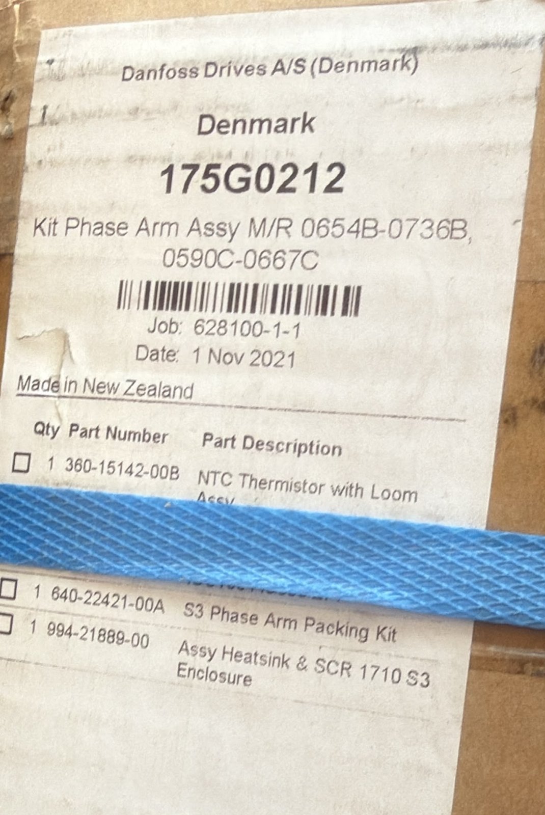Danfoss MCD 500 Phase Arm Kit 175G0212 (for MCD5-0654B–0736B / 0590C–0667C)