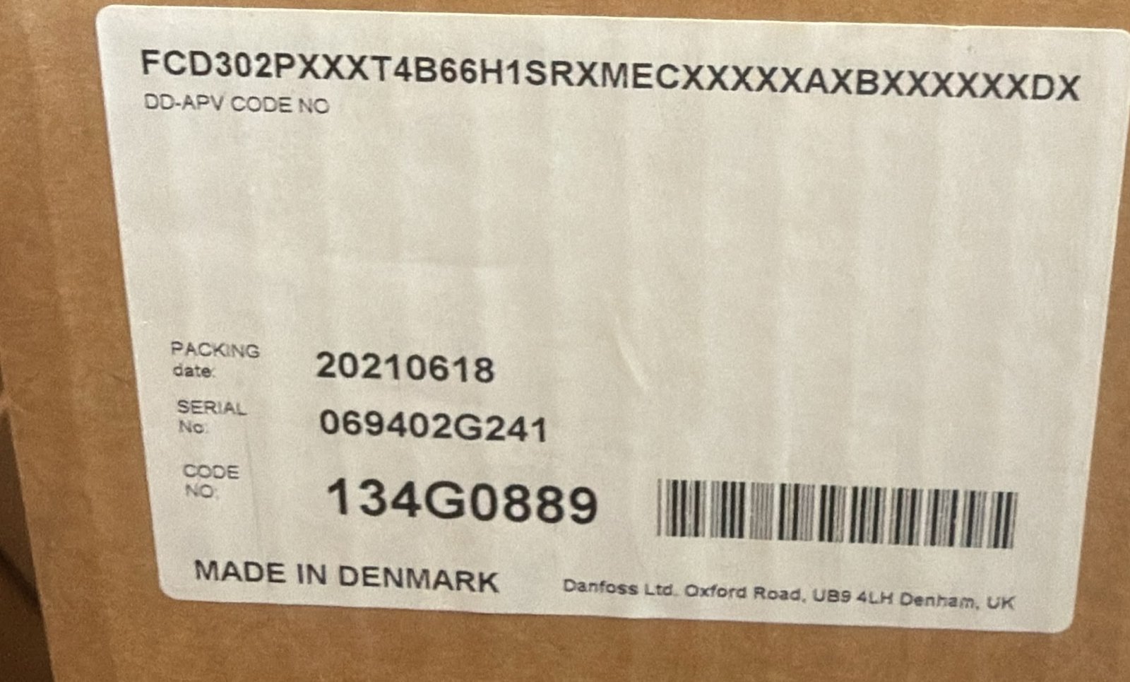 Danfoss VLT Decentral Drive FCD 302 Installation Box – 134G0889