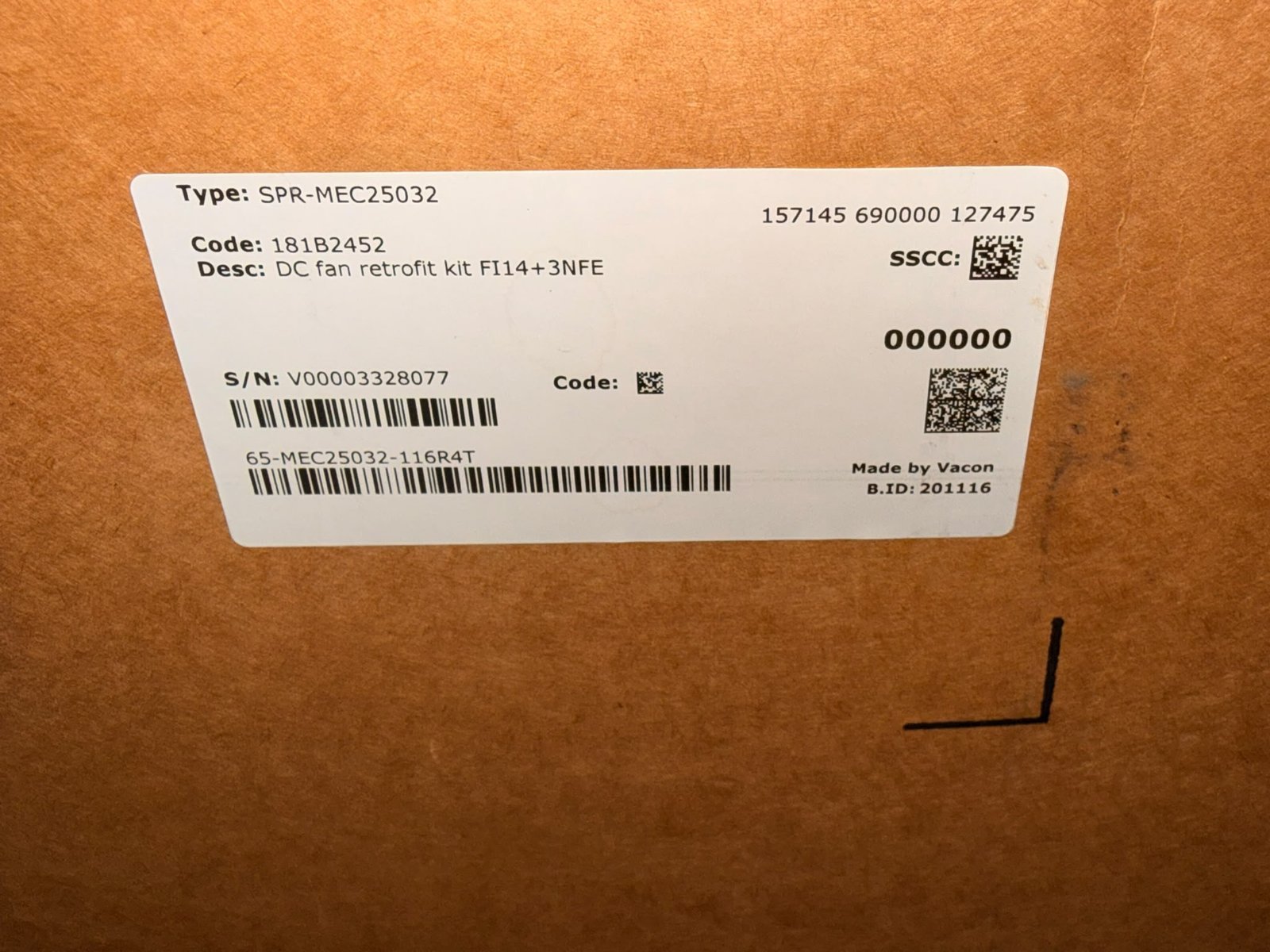 Vacon DC Fan Retrofit Kit FI14 + 3NFE – SPR-MEC25032