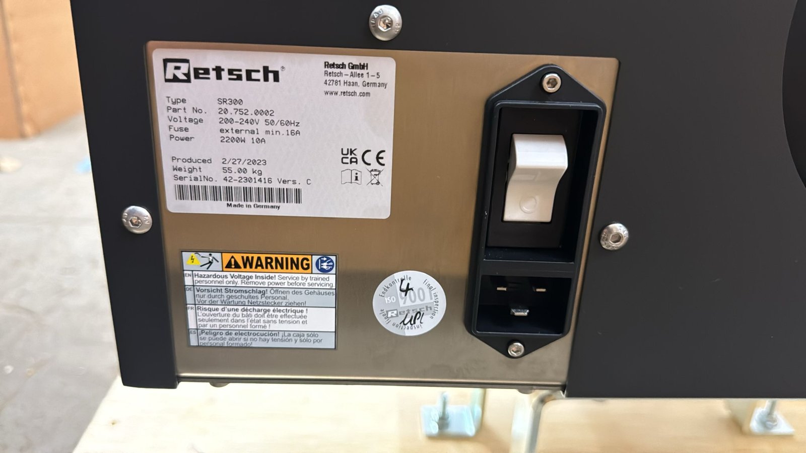 Retsch SR 300 Rotor Beater Mill – 20.752.0002 - Image 10