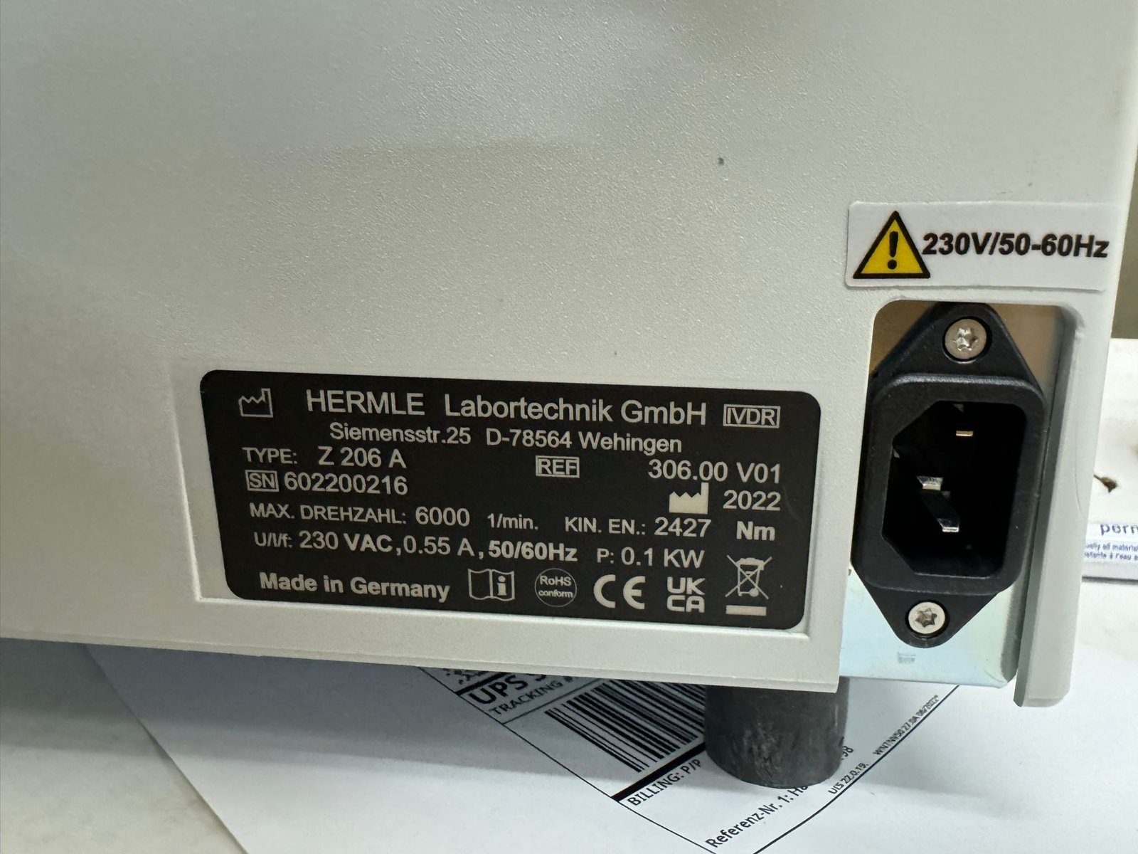 Hermle Z 206 A Small Benchtop Centrifuge - Image 5