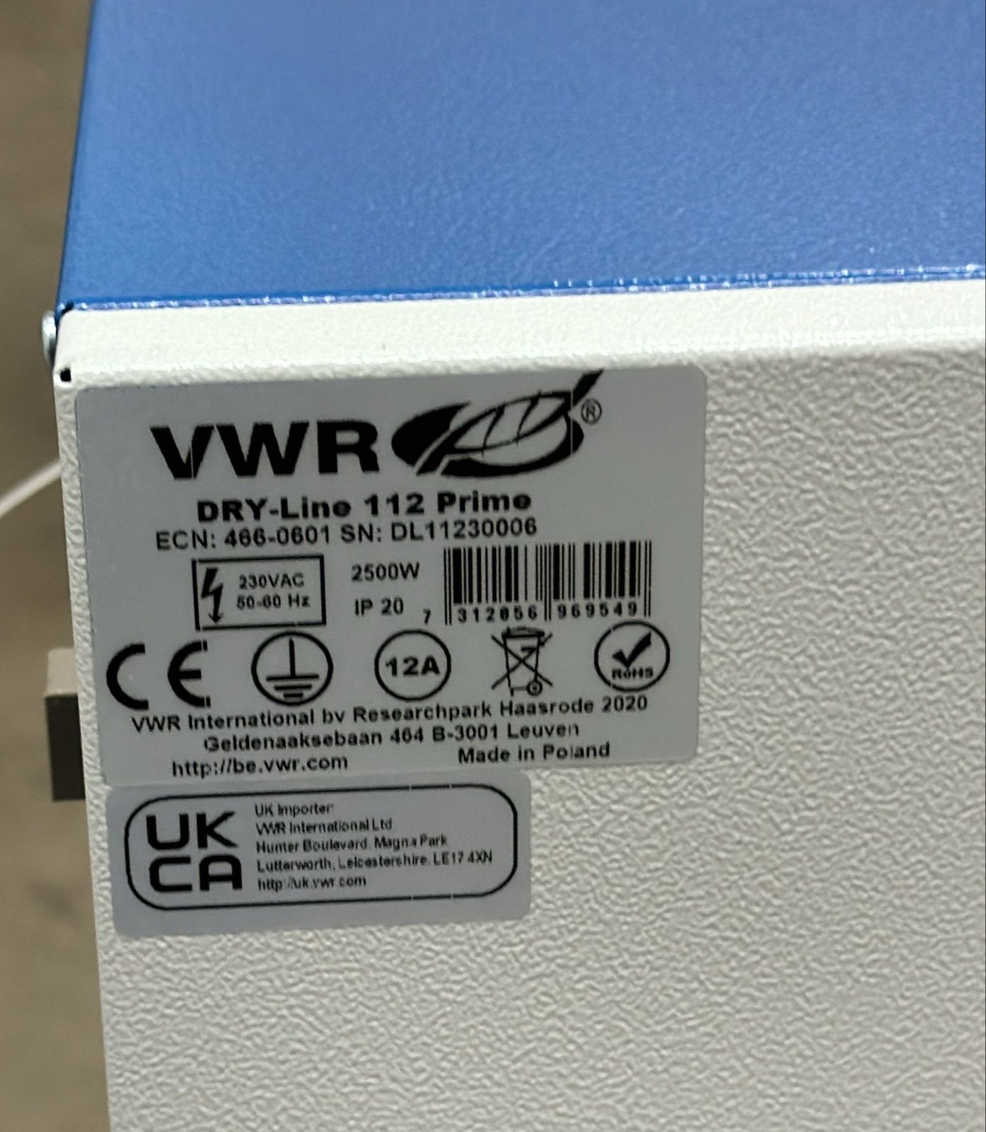 VWR DRY-Line 112 Prime Drying Oven - Image 9